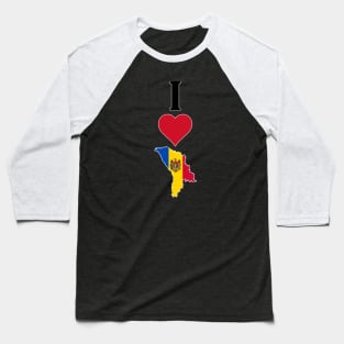 I Heart Moldova I Love Moldovan National Flag Map Vertical Baseball T-Shirt